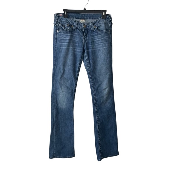 True Religion Billy Straight Leg Low Rise Y2K World Tour Denim Jeans Women Sz 29 - Picture 1 of 11